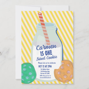 Invitation Un doux biscuit coloré premier anniversaire