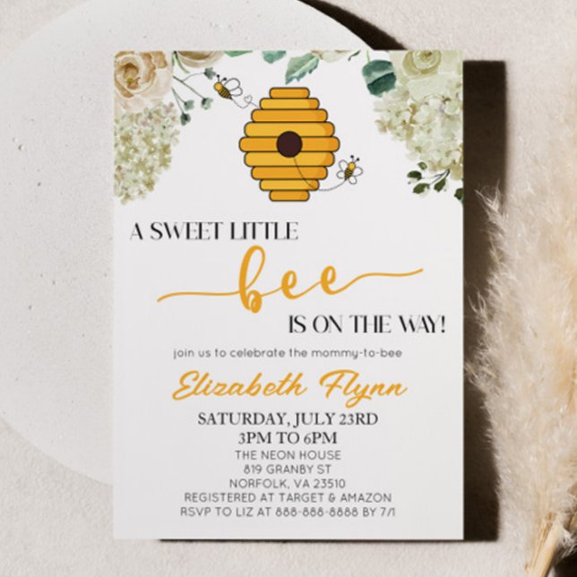 Invitation Un doux petit Baby shower d'abeilles de miel (Créateur téléchargé)