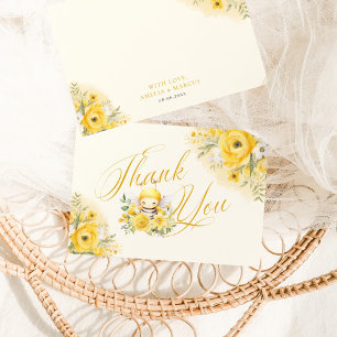 Invitation Un doux petit miel Baby shower d'abeilles Merci