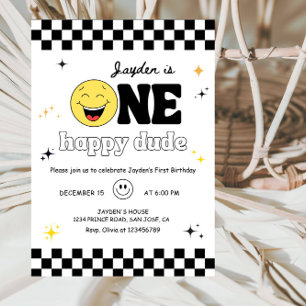 Invitation Un Dude Heureux - Fête de 1er Anniversaire Garçon 