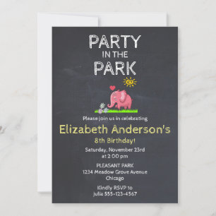 Invitation Un éléphant dans la fête de l'herbe dans l'Invitat