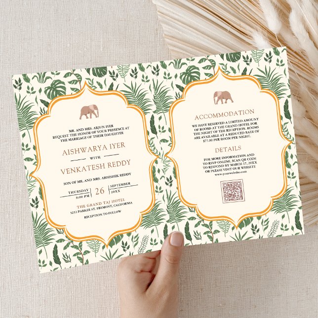 Invitation Un éléphant de forêt tropicale en un seul Mariage  (Créateur téléchargé)