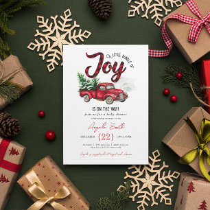 Invitation Un ensemble de Joy Red Plaid Baby shower Invitatio