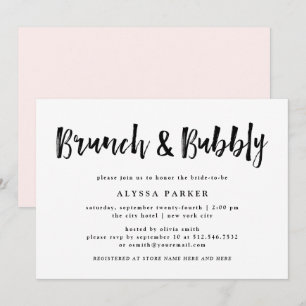 Invitation Un esprit moderne   Brunch noir et blanc et bulle