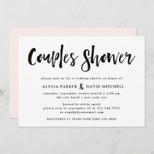 Invitation Un esprit moderne   Douche Couples Noir et Blanc