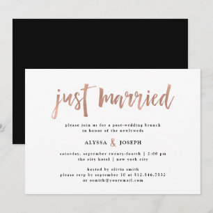 Invitation Un esprit moderne Juste Marié Post Mariage Brunc