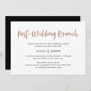 Invitation Un esprit moderne Mariage de poste Brunch Faux R