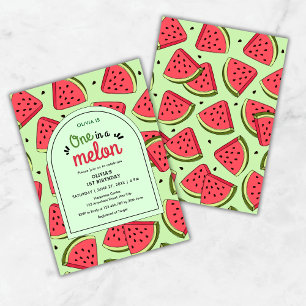 Invitation Un été melon Un melon d'eau pour un premier annive