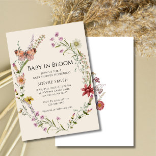 Invitation Un fleur sauvage Souhaite Un Baby shower En Fleur