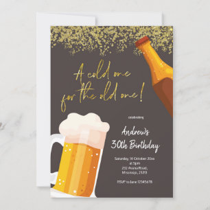 Invitation Un froid pour la vieille bière Anniversaire