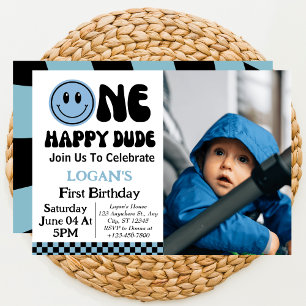 Invitation Un garçon heureux 1er anniversaire Photo