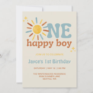 Invitation Un Garçon Heureux, 1er Tour Autour Du Soleil