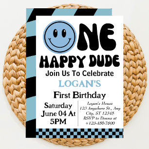 Invitation Un garçon heureux premier anniversaire