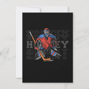 Invitation Un gardien de but de hockey sur glace avec Slogan