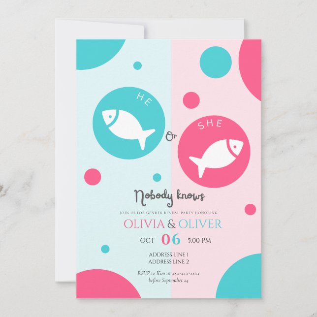 Invitation Un genre de pêche unique révèle (Devant)