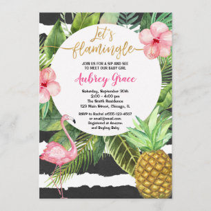 Invitation Un gorgée tropicale et voir, rencontrer la petite