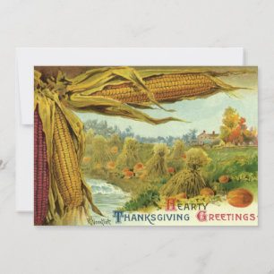 Invitation Un grand Thanksgiving ; Corn indien et Haystaches