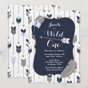 Invitation UN gris bleu sauvage de fête d'anniversaire de