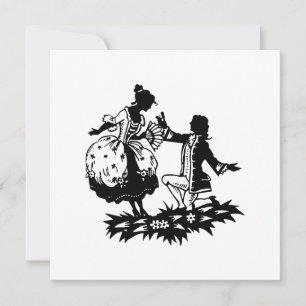 Invitation Un homme victorien propose à la femme Silhouette A