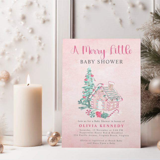 Invitation Un joli Baby shower de petite fille (A Merry Little Baby Shower Invitation )