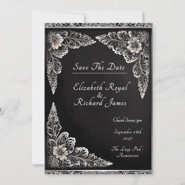 Invitation Un jour pour se souvenir du Mariage de dentelle (Devant)