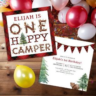 Invitation Un Joyeux Camper Rustique 1er Anniversaire Invitat