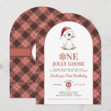 Un joyeux Noël d'oie Moderne Premier Anniversaire