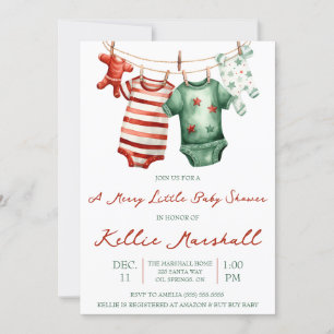 Invitation Un Joyeux Petit Baby shower, Bébé Clothesline