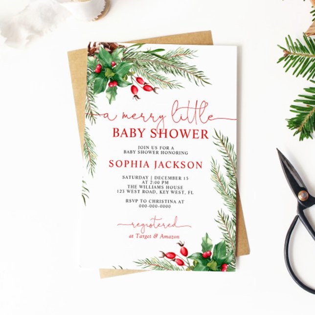 Invitation Un joyeux petit Baby shower de Noël (Créateur téléchargé)