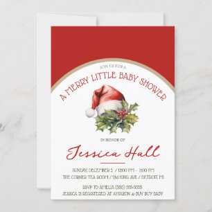Invitation Un Joyeux Petit Baby shower, Douche Rouge & Vert