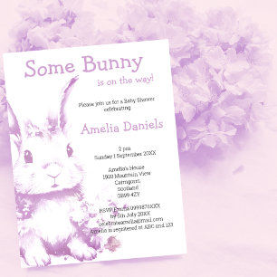 Invitation Un lapin arrive Baby shower