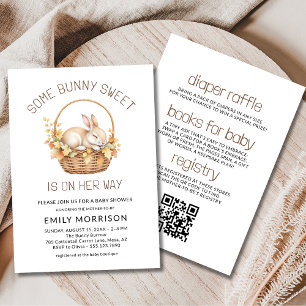 Invitation Un lapin Doux fille tout en un Baby shower