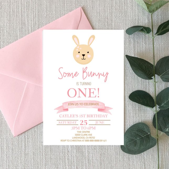 Invitation Un Lapin Est En Train De Devenir Rose Personnalisé (Créateur téléchargé)