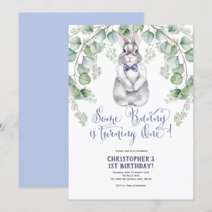 Invitation Un lapin est un, aquarelle, lapin, vert