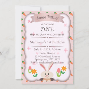 Invitation Un lapin est une invitation, 1er anniversaire