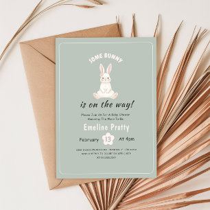 Invitation Un Lapin sur le Chemin Mignonne Fête de Naissance 