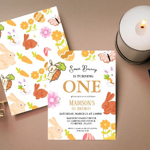 Invitation Un Lapin Tourne Un Lapin 1Er Anniversaire Fête