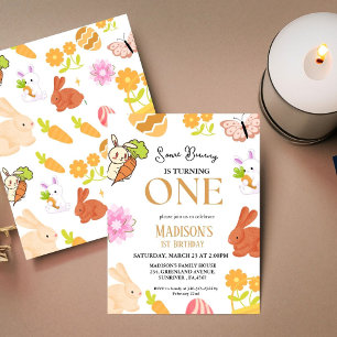 Invitation Un Lapin Tourne Un Lapin 1Er Anniversaire Fête
