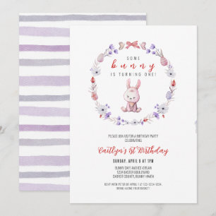 Invitation Un Lapin Tournera Un, Printemps 1er Anniversaire