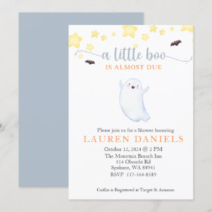 Invitation Un Little Boo est presque attendu Baby shower d'Ha