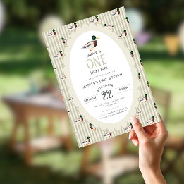 Invitation Un Lucky Duck Mallard 1er anniversaire