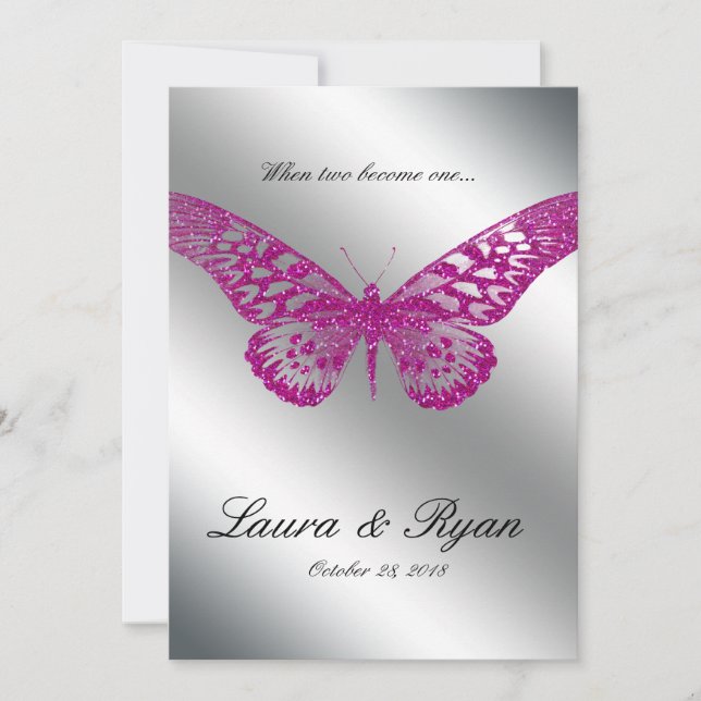 Invitation Un mariage avec des papillons invite à la Parties  (Devant)