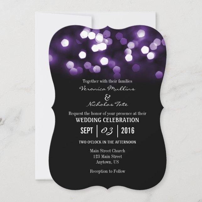 Invitation Un mariage avec une Parties scintillant de Bokeh n (Devant)