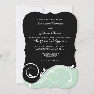Invitation Un mariage de bracelet noir vert Mint invite à la 