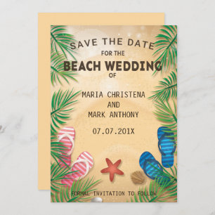Invitation Un Mariage De Plage Économisez La Date Annonce