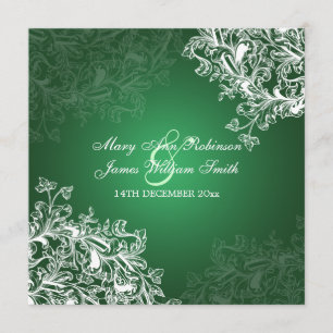 Invitation Un mariage élégant, Vintage et vert