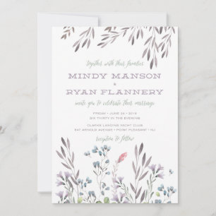 Invitation Un Mariage Fleur sauvage - Personnalisé pour Mindy