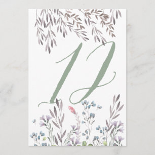 Invitation Un Mariage Fleur sauvage Tableau No 12 Double face