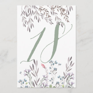 Invitation Un Mariage Fleur sauvage Tableau No 18 Double face