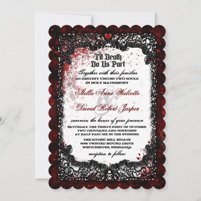 Invitation Un Mariage Glacé De Sang Invite "Avec" (Devant)